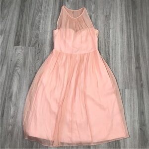 J CREW WOMENS DRESS PINK SILK SLEEVELESS ILLUSION A LINE 6